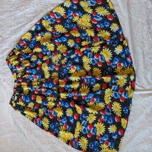 Vintage 90s Y2K Colorful Floral Print Flowy Midi Skirt Size 10 Leslie Fay